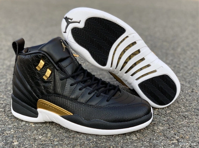 Black Air 'Reptile' Metallic Gold-White Jordan AO6068-007 Retro 12 0809